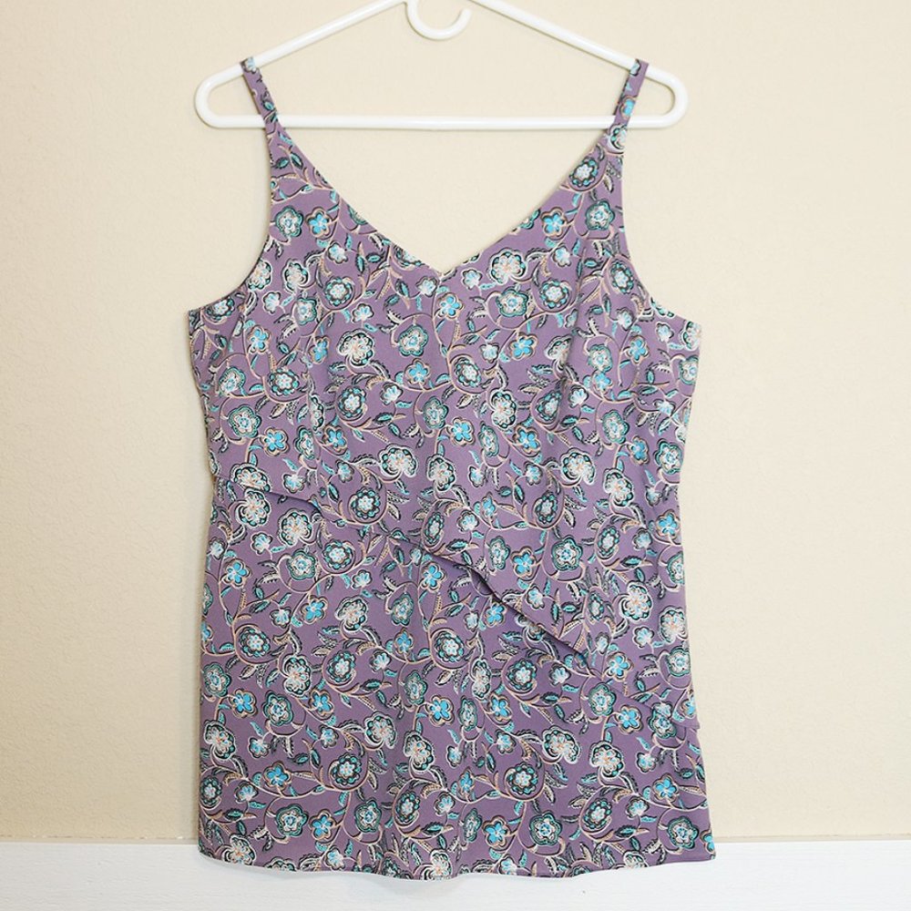 CAbi 3453 Scrollwork Cami Tank Blouse Purple Small